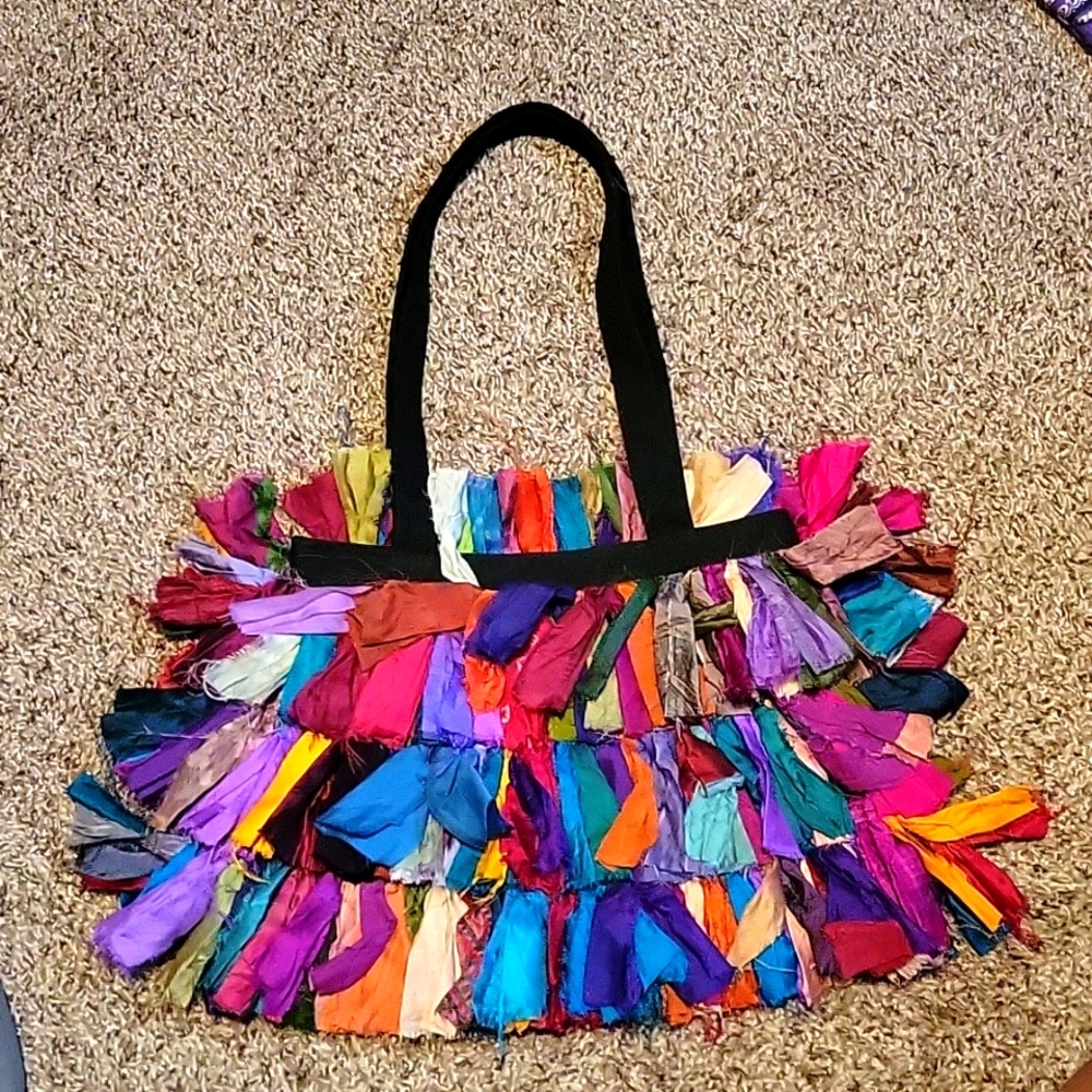 100% Silk multicolor purse